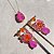Conjunto Gota Bicolor Laranja e Pink Fusion Banhado a Ouro - Imagem 5
