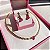 Conjunto Luxo Gotas Safira Rosa Banhado a Ouro - Imagem 7