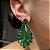 Brinco Gota Luxo Esmeralda e Verde Oliva Banhado a Ouro - Imagem 2