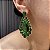 Brinco Gota Luxo Esmeralda e Verde Oliva Banhado a Ouro - Imagem 1