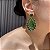 Brinco Gota Luxo Esmeralda e Verde Oliva Banhado a Ouro - Imagem 3