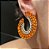 Brinco Argola Frontal Laranja Banhado a Ouro - Imagem 4