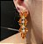 Brinco Leaf Luxo Laranja Banhado a Ouro - Imagem 5