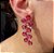 Brinco Cascata Gotas Safira Rosa Banhado a Ouro - Imagem 3