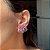Brinco Ear Cuff Luxo Safira Rosa Banhado a Ródio Branco - Imagem 4