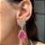 Brinco Arabesco Gota Pink Fusion Banhado a Ouro - Imagem 2