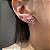 Brinco Ear Cuff Asa Safira Rosa Banhado a Ródio Branco - Imagem 2