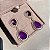 Brinco Luxo Ametista e Ultraviolet Fusion Banhado a Ouro - Imagem 1