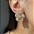 Brinco Flower Cravejada Banhado a Ouro - Imagem 2