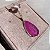 Colar Gota Borda Cravejada Pink Fusion Banhado a Ouro - Imagem 3