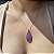 Colar Gota Borda Cravejada Ultraviolet Fusion Banhado a Ouro - Imagem 2