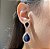 Brinco Gota Baguete Luxo Safira Azul Banhado a Ouro - Imagem 4