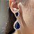 Brinco Gota Baguete Luxo Safira Azul Banhado a Ouro - Imagem 2