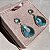 Brinco Gota Azul Borda Cravejada Banhado a Ouro - Imagem 3