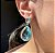 Brinco Gota Azul Borda Cravejada Banhado a Ouro - Imagem 2