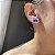 Brinco Ear Cuff Gota Ametista Banhado a Ródio Branco - Imagem 2