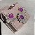 Conjunto Flower Cravejado Ultraviolet Fusion Banhado a Ouro - ARO 19 - Imagem 1