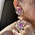 Conjunto Flower Cravejado Ultraviolet Fusion Banhado a Ouro - ARO 19 - Imagem 2