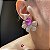 Conjunto Flower Cravejado Ultraviolet Fusion Banhado a Ouro - ARO 19 - Imagem 4