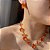Conjunto Luxo Gota Laranja Banhado a Ouro - Imagem 2
