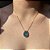 Colar Gota Borda Cravejada Azul Banhado a Ouro - Imagem 2