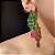 Conjunto Luxo Bicolor Esmeralda e Pink Fusion Banhado a Ouro - Imagem 3