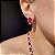 Conjunto Organic Luxo Safira Rosa Banhado a Ouro - Imagem 5