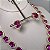 Conjunto Organic Luxo Safira Rosa Banhado a Ouro - Imagem 6