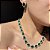 Conjunto Organic Luxo Esmeralda Banhado a Ródio Branco - Imagem 1