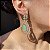 Brinco Luxo Gota Vazada Greenery Fusion Banhado a Ouro - Imagem 1