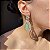 Brinco Luxo Gota Vazada Greenery Fusion Banhado a Ouro - Imagem 3