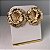 Brinco Flor Texturizado Liso Banhado a Ouro - Imagem 4