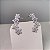 Brinco Ear Cuff Flowers Colors Banhado a Ródio Branco - Imagem 4