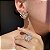 Conjunto Brinco e Anel Flower Cristal Banhado a Ouro - Imagem 1