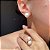 Conjunto Pérola Shell Borda Cravejada Banhado a Ouro - Imagem 1