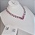 Conjunto Luxo Bicolor Rubi e Cristal Banhado a Ródio Branco - Imagem 2