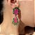 Brinco Bicolor Esmeralda e Pink Fusion Banhado a Ouro - Imagem 3