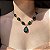 Conjunto Luxo Elos Gotas Esmeralda Banhado a Ouro - Imagem 3