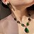 Conjunto Luxo Elos Gotas Esmeralda Banhado a Ouro - Imagem 1