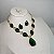 Conjunto Luxo Elos Gotas Esmeralda Banhado a Ouro - Imagem 2
