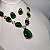 Conjunto Luxo Elos Gotas Esmeralda Banhado a Ouro - Imagem 4