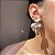 Brinco Flower Liso Banhado a Ouro - Imagem 1