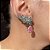 Brinco Ear Cuff Turmalina e Light Pink Fusion Banhado a Ródio Branco - Imagem 3