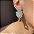 Conjunto Luxo 2 em 1 Flower Cristal Banhado a Ródio Branco - Aro Regulável - Imagem 3