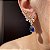Brinco Ear Cuff Gota Safira Azul Banhado a Ouro - Imagem 1