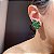 Brinco Ear Cuff Asa Navetes Esmeralda Banhado a Ródio Branco - Imagem 3