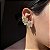 Brinco Ear Cuff Cristal Flowers Banhado a Ouro - Imagem 3