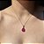 Colar Gota Pink Fusion Borda Cravejada Banhado a Ródio Branco - Imagem 3