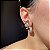 Brinco Ear Cuff Gotas Lisas e Cravejadas Banhado a Ouro - Imagem 3