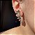 Brinco Ear Cuff Gotas Lisas e Cravejadas Banhado a Ouro - Imagem 1
